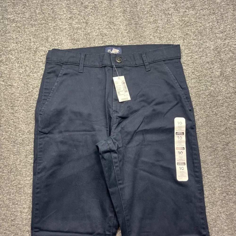 Place Chino Pants Boys 10 Husky Navy Blue The Children's Skinny Stretch NWT